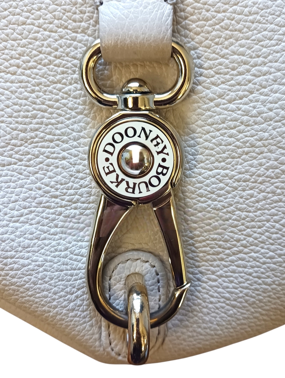 Dooney & Bourke Hobo Bag-Cream Belvedere Logo Lock 11.5x12x5 -EUC $398 Retail - Picture 8 of 15
